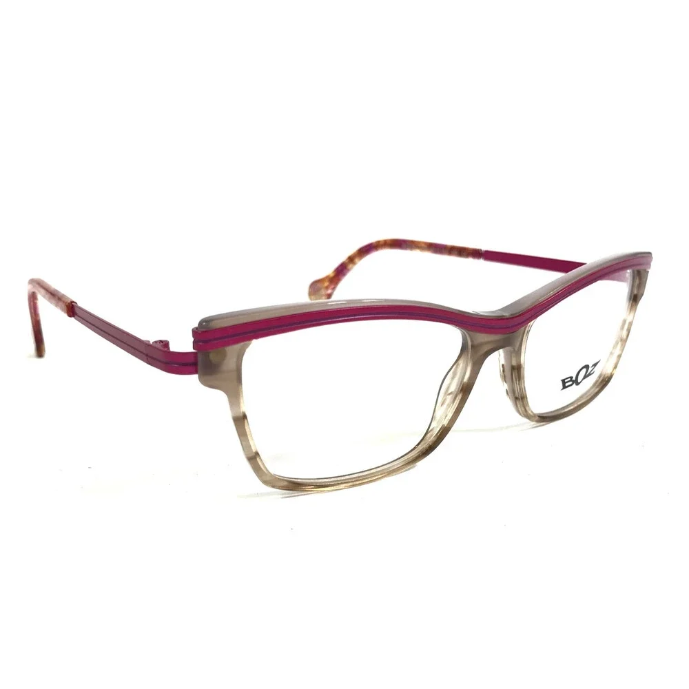 BOZ Eyeglasses Frames WOODY 8780 Brown Pink Purple Striped Tortoise 53-15.5-135